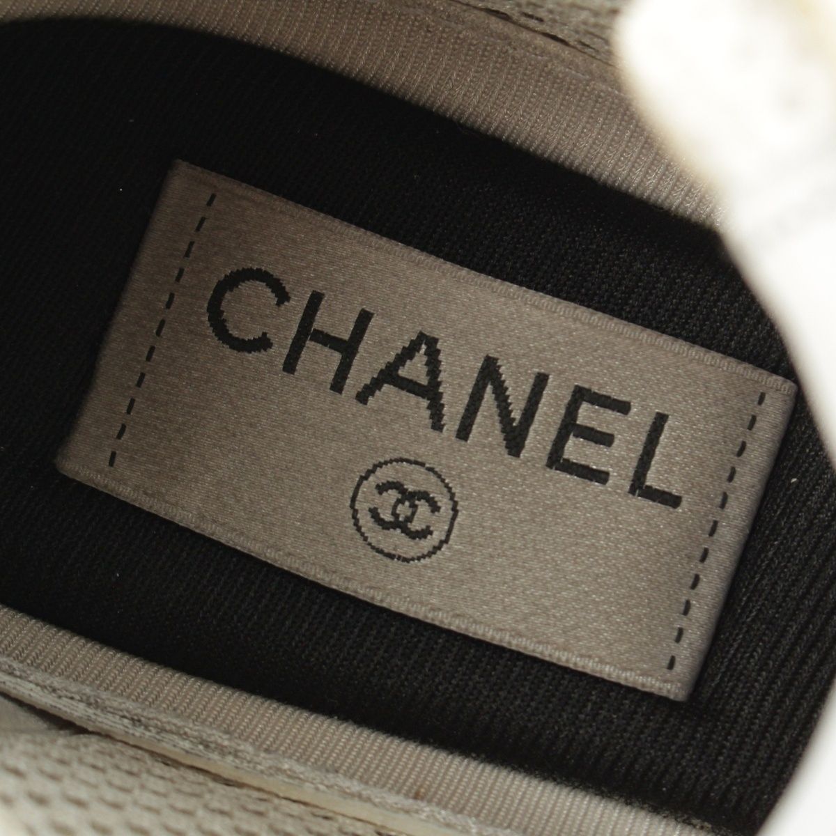 Chanel Mesh CC Logo Sneakers Low Cut Silver White — view 7