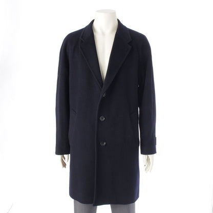 Loro Piana Supreme Wool Over Chess Star Coat Navy