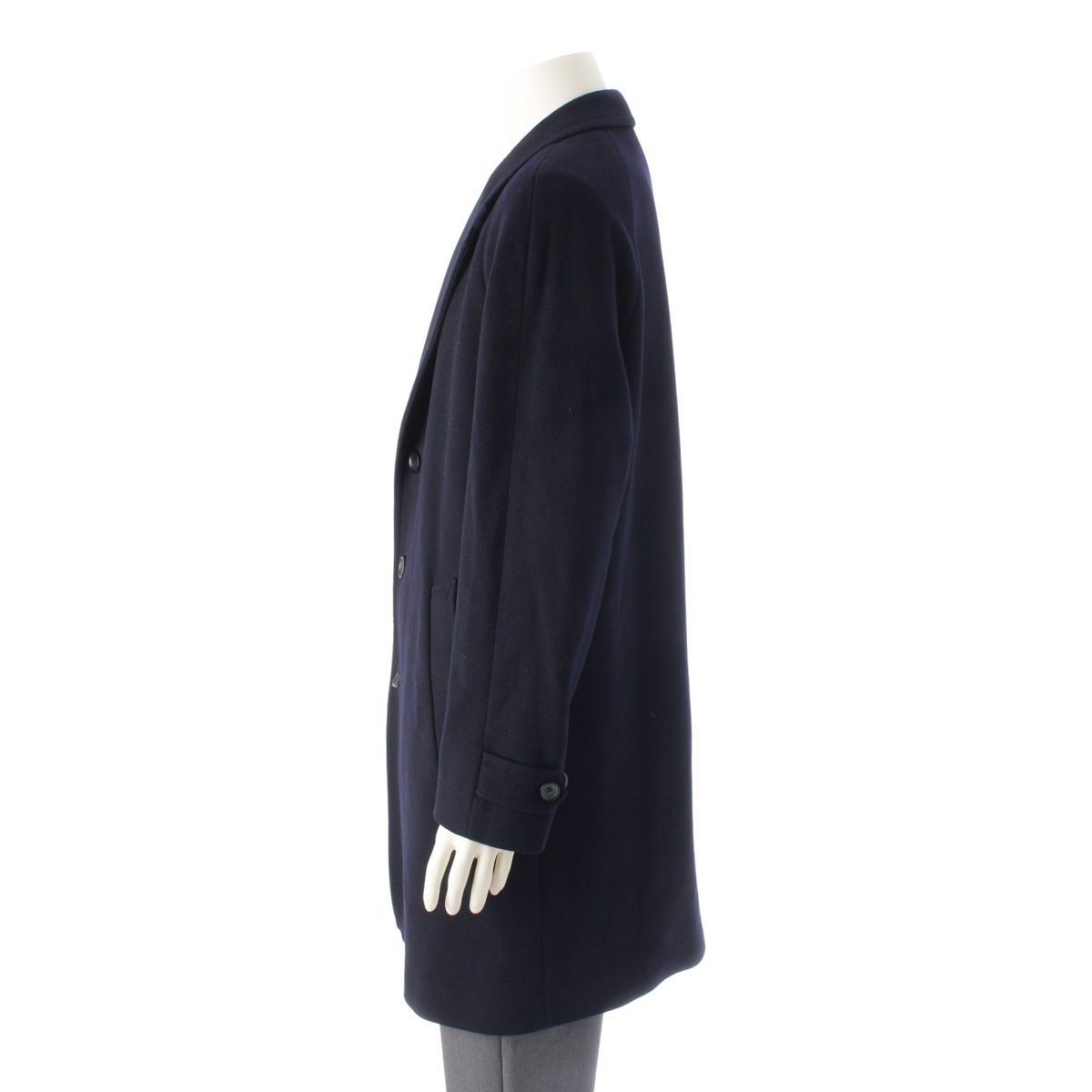 Loro Piana Supreme Wool Over Chess Star Coat Navy — view 3