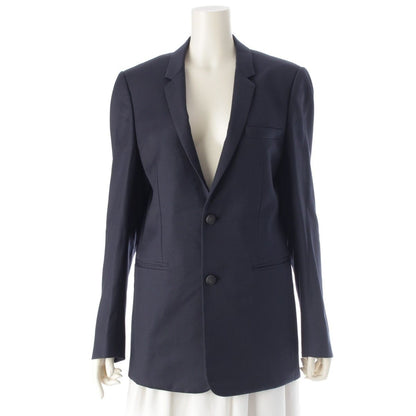 Dior Wool Cupro Single Tailored Jacket Top Navy 46