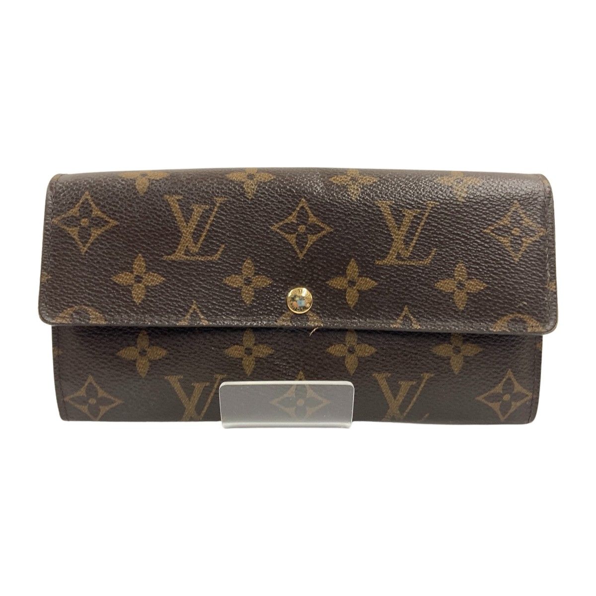 Louis Vuitton Monogram Pochette Porte Monet Cles Bifold Wallet Brown