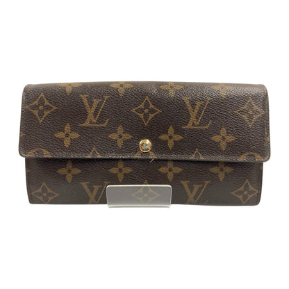Louis Vuitton Monogram Pochette Porte Monet Cles Bifold Wallet Brown