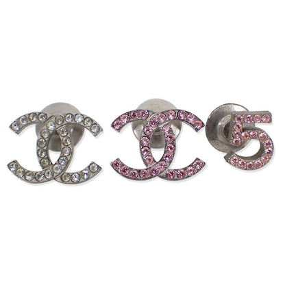 Chanel CC Logo Pin Brooch 3 Piece Set