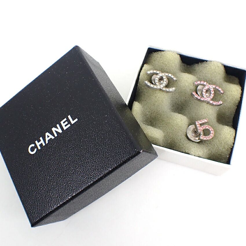 Chanel CC Logo Pin Brooch 3 Piece Set — view 7