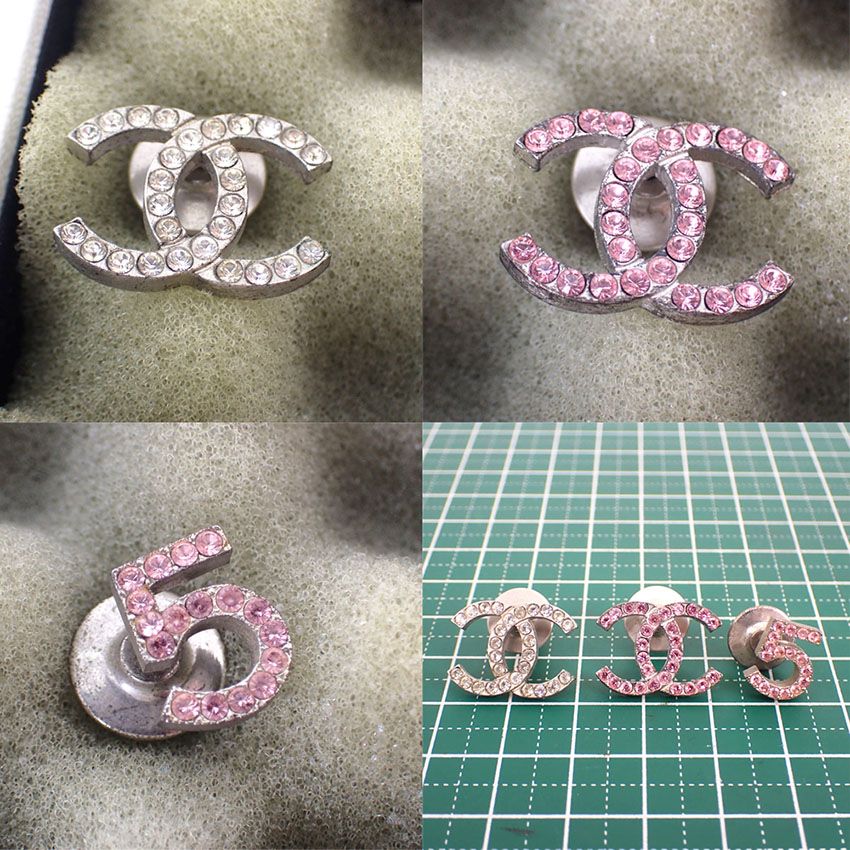 Chanel CC Logo Pin Brooch 3 Piece Set — view 8