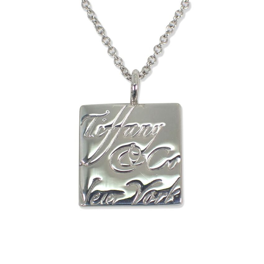 Tiffany & Co 925 Notes Square Pendant Necklace