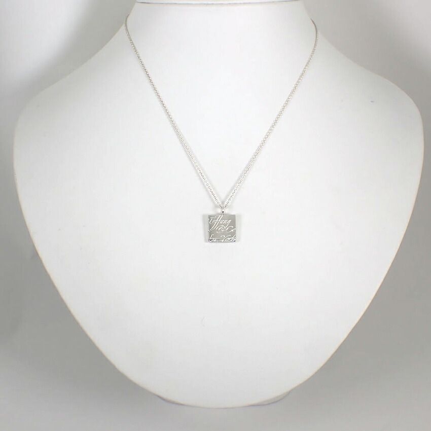 Tiffany & Co 925 Notes Square Pendant Necklace — view 2
