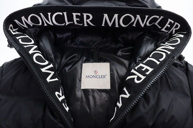 Moncler Montcla Black 1 Down Jacket Logo Hoodie — view 6