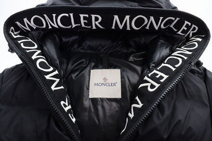 Moncler Montcla Black 1 Down Jacket Logo Hoodie — view 6