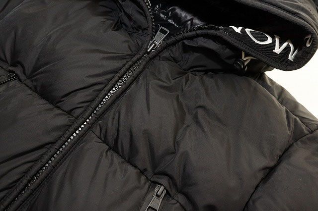 Moncler Montcla Black 1 Down Jacket Logo Hoodie — view 3