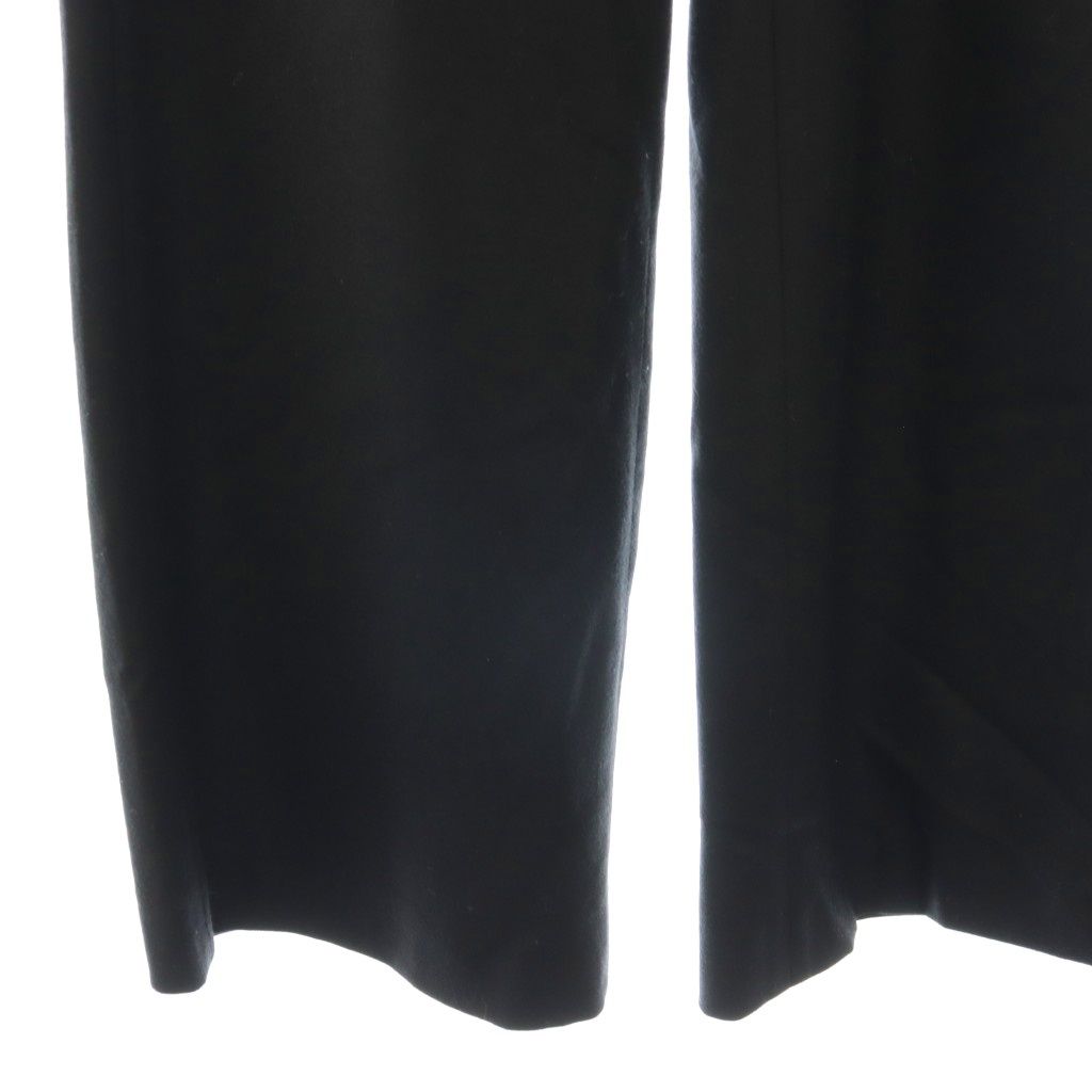 Chanel Wide Pants Cashmere Blend Leather Trim Turnlock 36 Black ES — view 4
