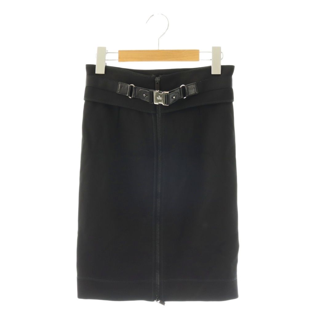 Gucci Tight Skirt Front Zip 40 Black ES