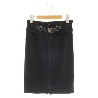 Gucci Tight Skirt Front Zip 40 Black ES