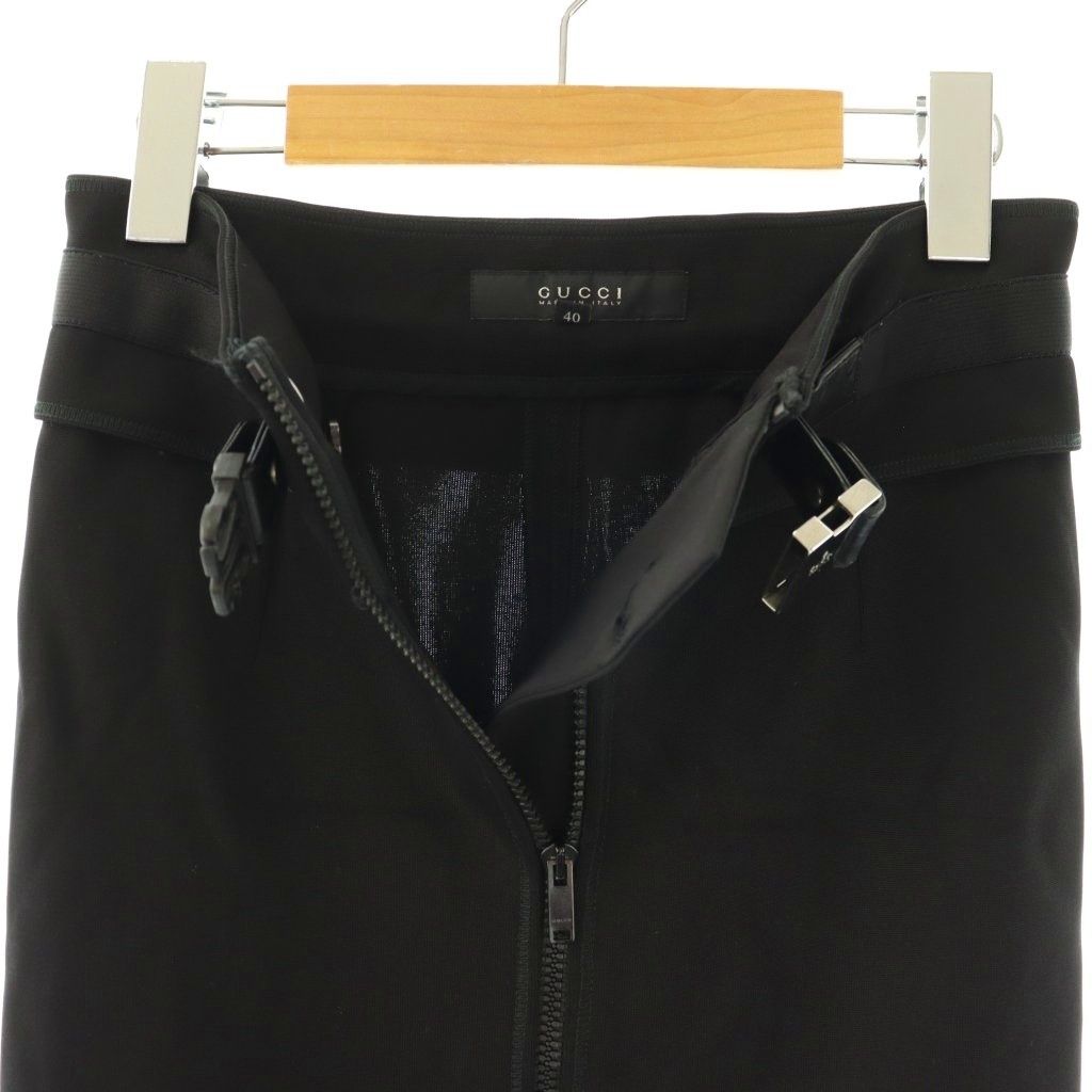 Gucci Tight Skirt Front Zip 40 Black ES — view 4