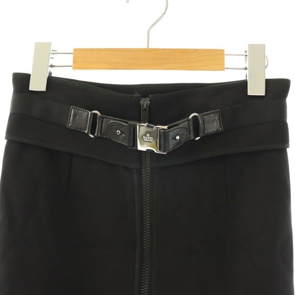 Gucci Tight Skirt Front Zip 40 Black ES — view 3