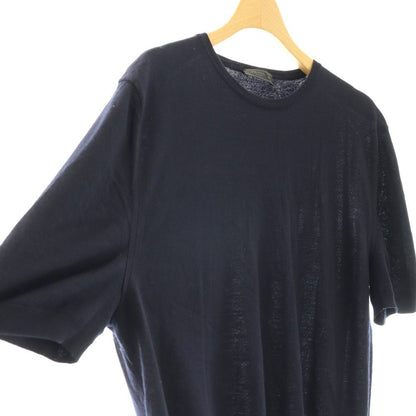 Prada Summer Knit Sweater Short Sleeve Wool 52 Dark Navy ES — view 3