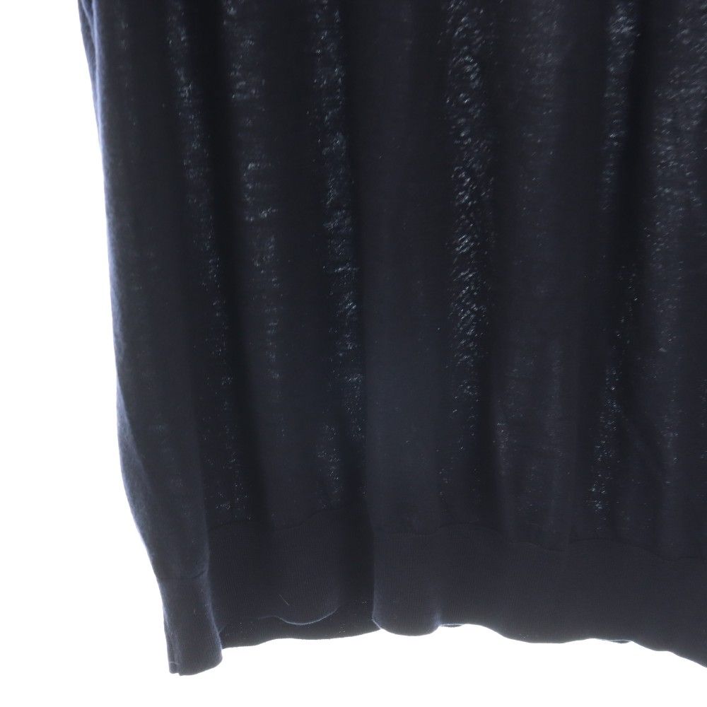 Prada Summer Knit Sweater Short Sleeve Wool 52 Dark Navy ES — view 4