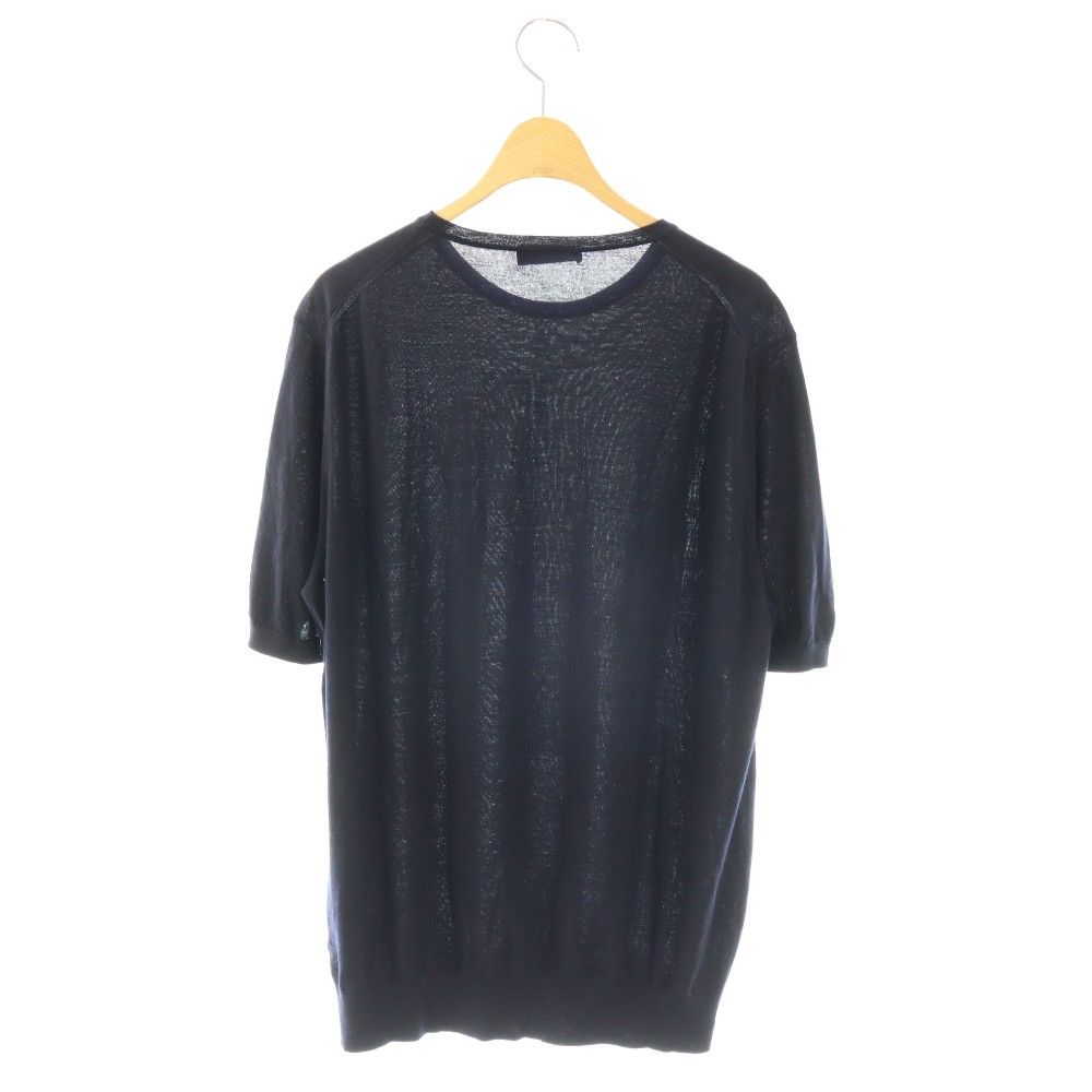 Prada Summer Knit Sweater Short Sleeve Wool 52 Dark Navy ES — view 2