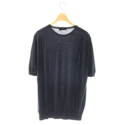 Prada Summer Knit Sweater Short Sleeve Wool 52 Dark Navy ES — view 2