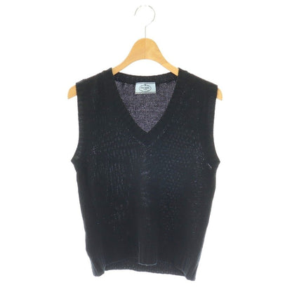 Prada Vest Knit Cashmere Blend 38 Black ES