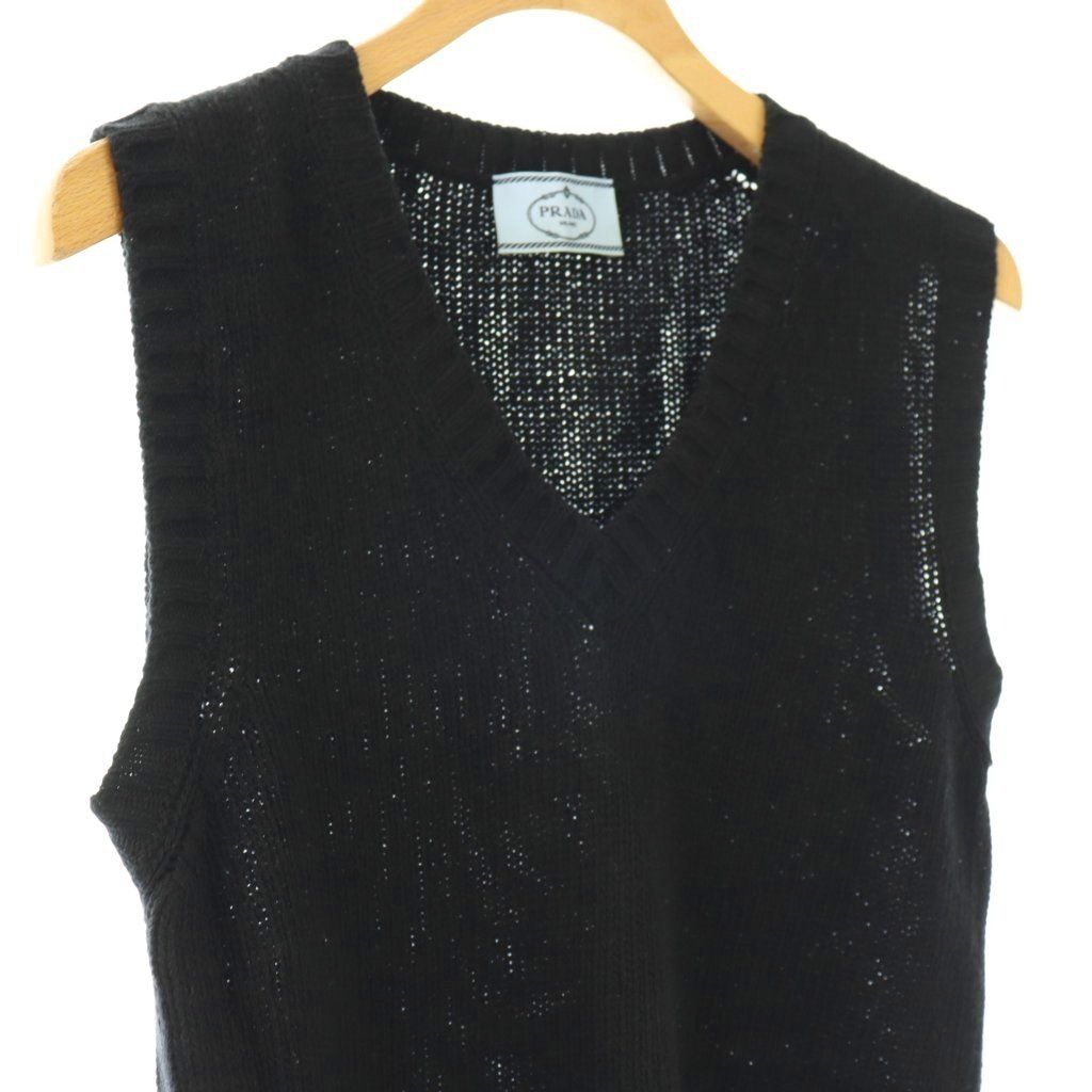 Prada Vest Knit Cashmere Blend 38 Black ES — view 3