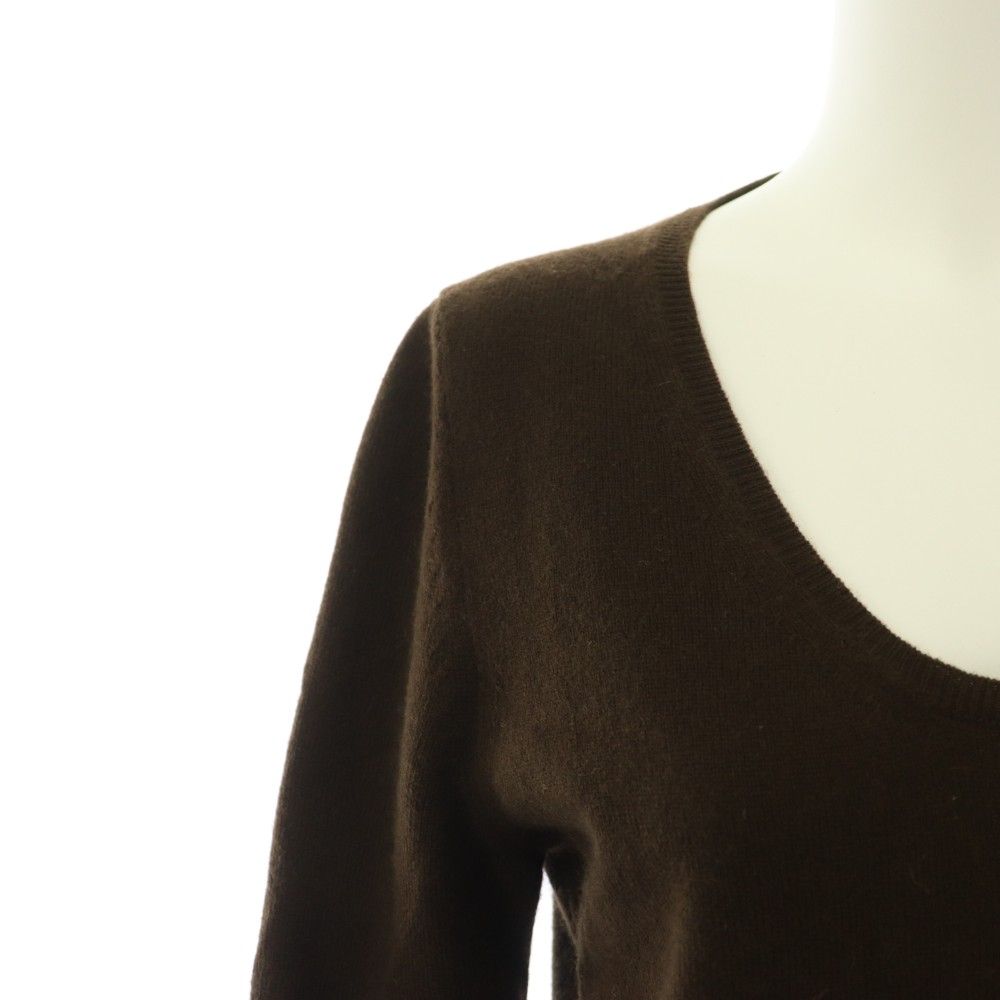 Prada Knit Sweater Half Sleeve Neck One Color 40 Brown BB — view 6