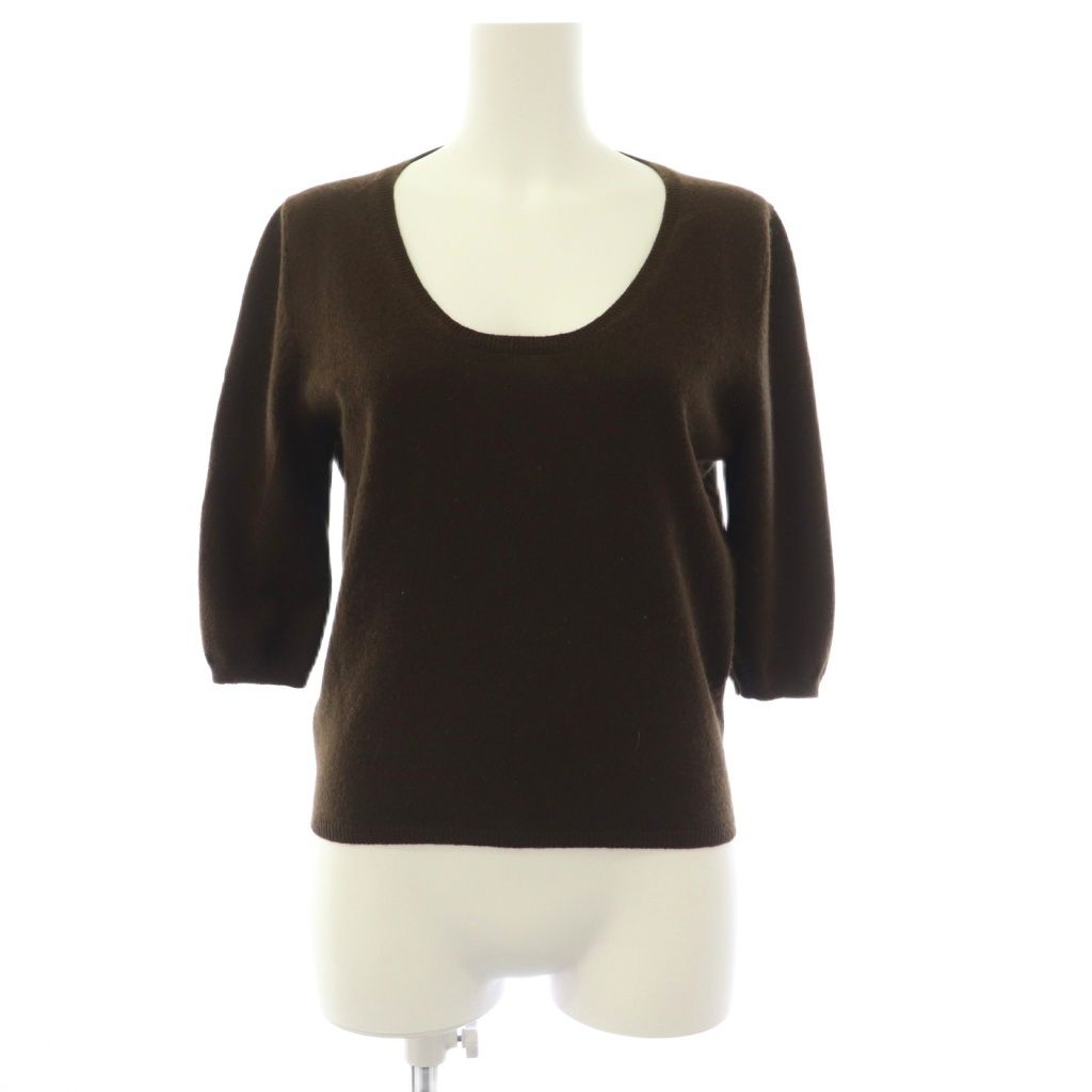 Prada Knit Sweater Half Sleeve Neck One Color 40 Brown BB