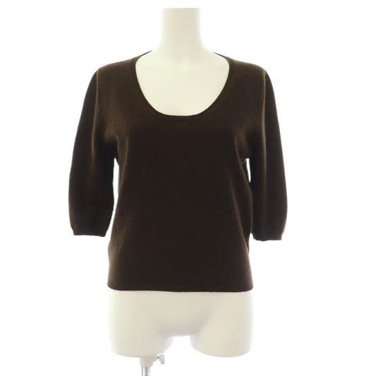 Prada Knit Sweater Half Sleeve Neck One Color 40 Brown BB