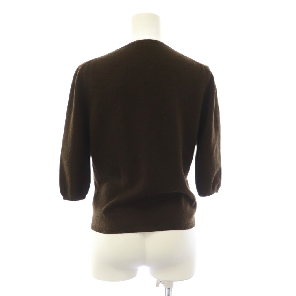 Prada Knit Sweater Half Sleeve Neck One Color 40 Brown BB — view 3