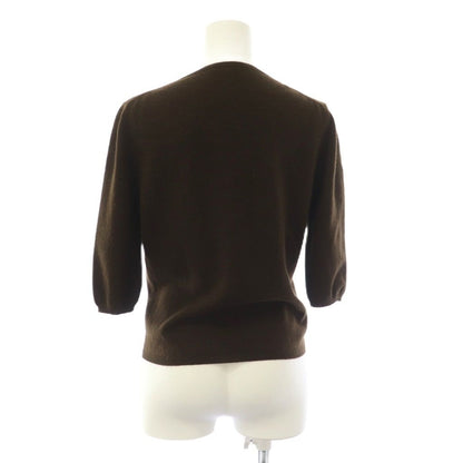 Prada Knit Sweater Half Sleeve Neck One Color 40 Brown BB — view 3
