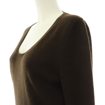 Prada Knit Sweater Half Sleeve Neck One Color 40 Brown BB — view 5