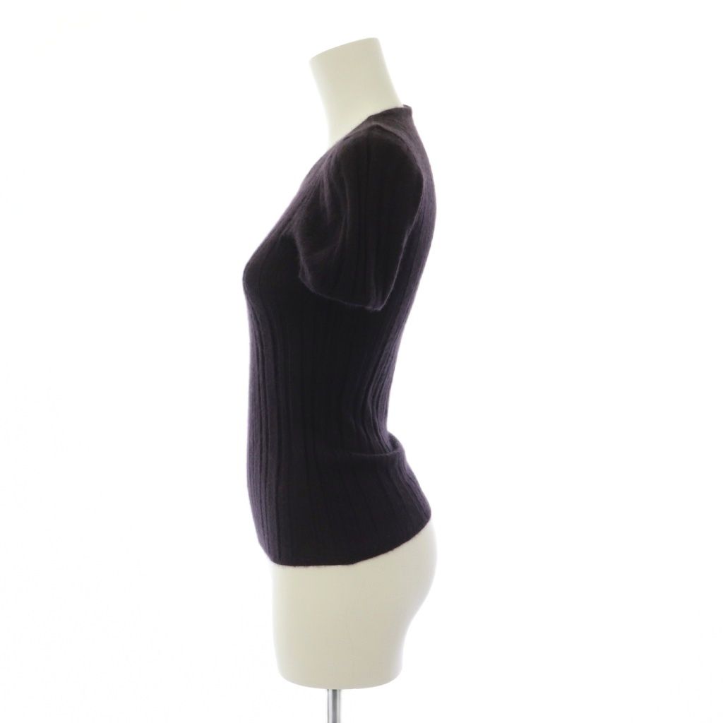 Prada Knit Sweater Short Sleeve Cashmere Silk 40 Purple BB — view 2
