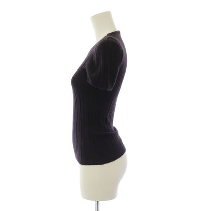Prada Knit Sweater Short Sleeve Cashmere Silk 40 Purple BB — view 2