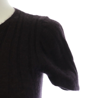 Prada Knit Sweater Short Sleeve Cashmere Silk 40 Purple BB — view 6
