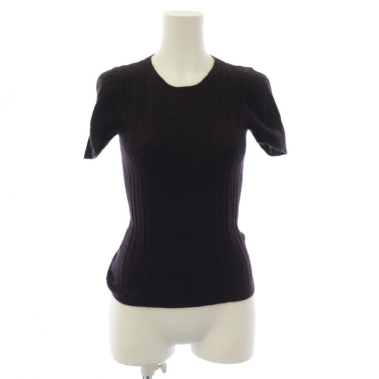 Prada Knit Sweater Short Sleeve Cashmere Silk 40 Purple BB