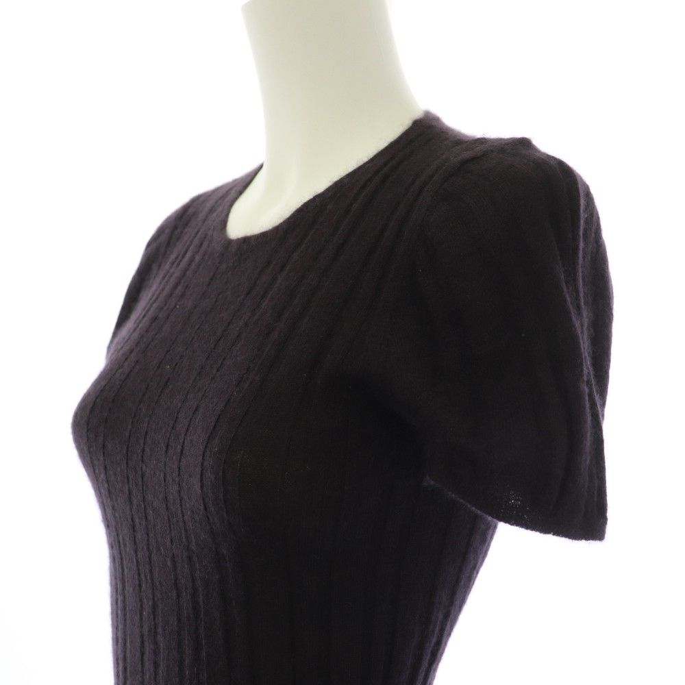 Prada Knit Sweater Short Sleeve Cashmere Silk 40 Purple BB — view 5