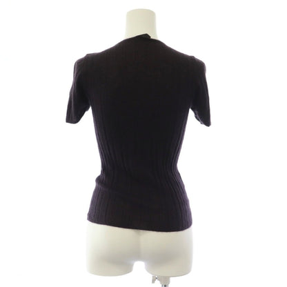 Prada Knit Sweater Short Sleeve Cashmere Silk 40 Purple BB — view 3