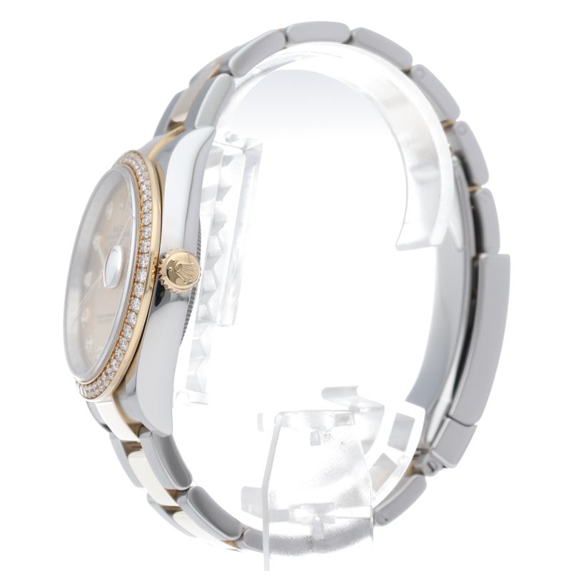 Rolex Datejust 36 Watch Diamond Bezel Oyster Box 18k Yellow Gold — view 3