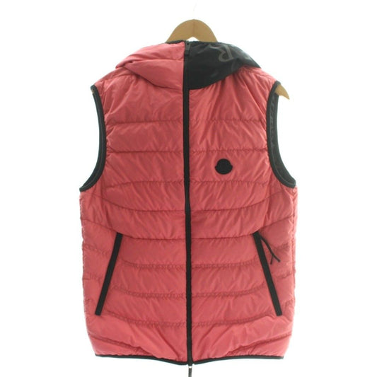 Moncler Nuviera Vest Nubiera Down Jacket Zip Up Logo Bicolor 1 Pink Black CX