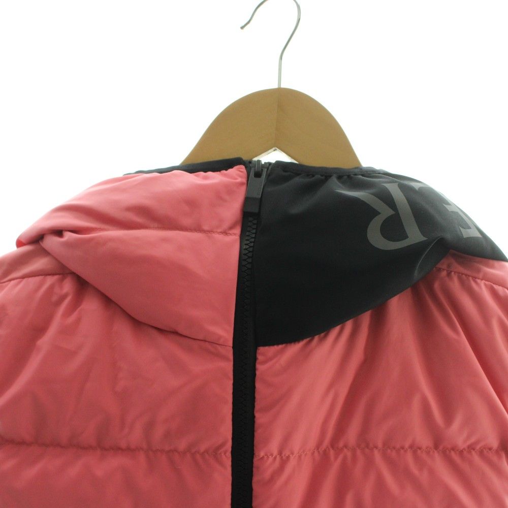 Moncler Nuviera Vest Nubiera Down Jacket Zip Up Logo Bicolor 1 Pink Black CX — view 3