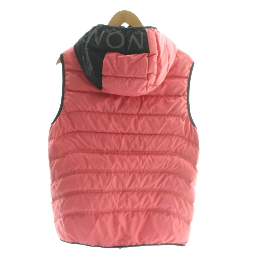 Moncler Nuviera Vest Nubiera Down Jacket Zip Up Logo Bicolor 1 Pink Black CX — view 2