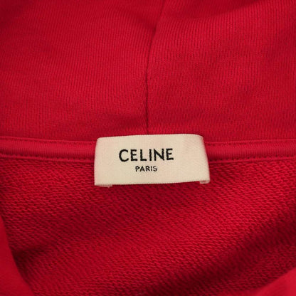 Celine Hoodie Sweatshirt Logo M Red CX AD — view 3