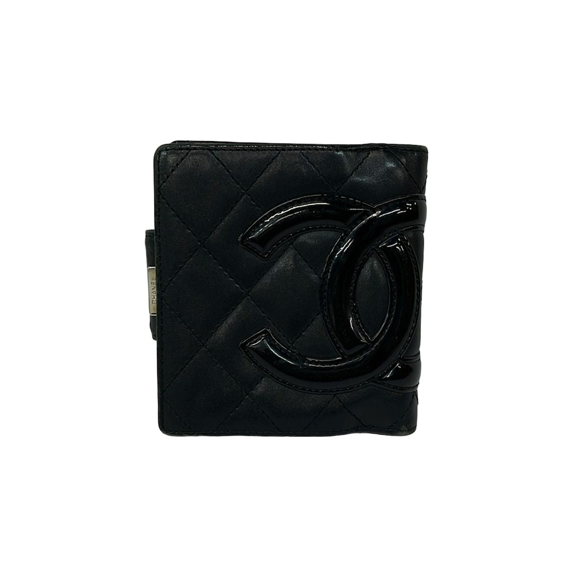 Chanel Bifold Wallet Cambon Line Black Silver Clasp Leather Lambskin — view 2