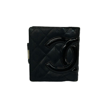 Chanel Bifold Wallet Cambon Line Black Silver Clasp Leather Lambskin — view 2