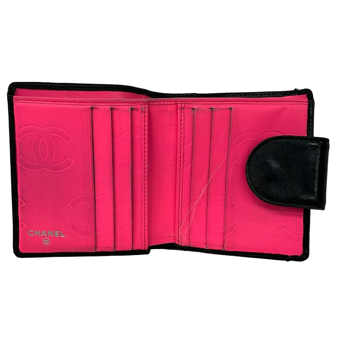 Chanel Bifold Wallet Cambon Line Black Silver Clasp Leather Lambskin — view 3