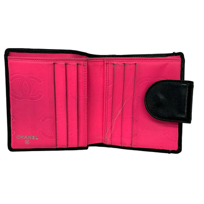 Chanel Bifold Wallet Cambon Line Black Silver Clasp Leather Lambskin — view 3