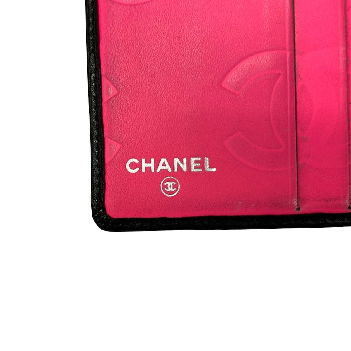 Chanel Bifold Wallet Cambon Line Black Silver Clasp Leather Lambskin — view 5