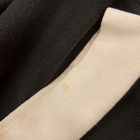Chanel Knit Cardigan Topper Short Sleeve CC Logo Button Black Beige YT — view 7