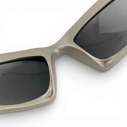 Balenciaga Mirror Lens Metallic Sunglasses Khaki Gray 59x20 Eyewear — view 6