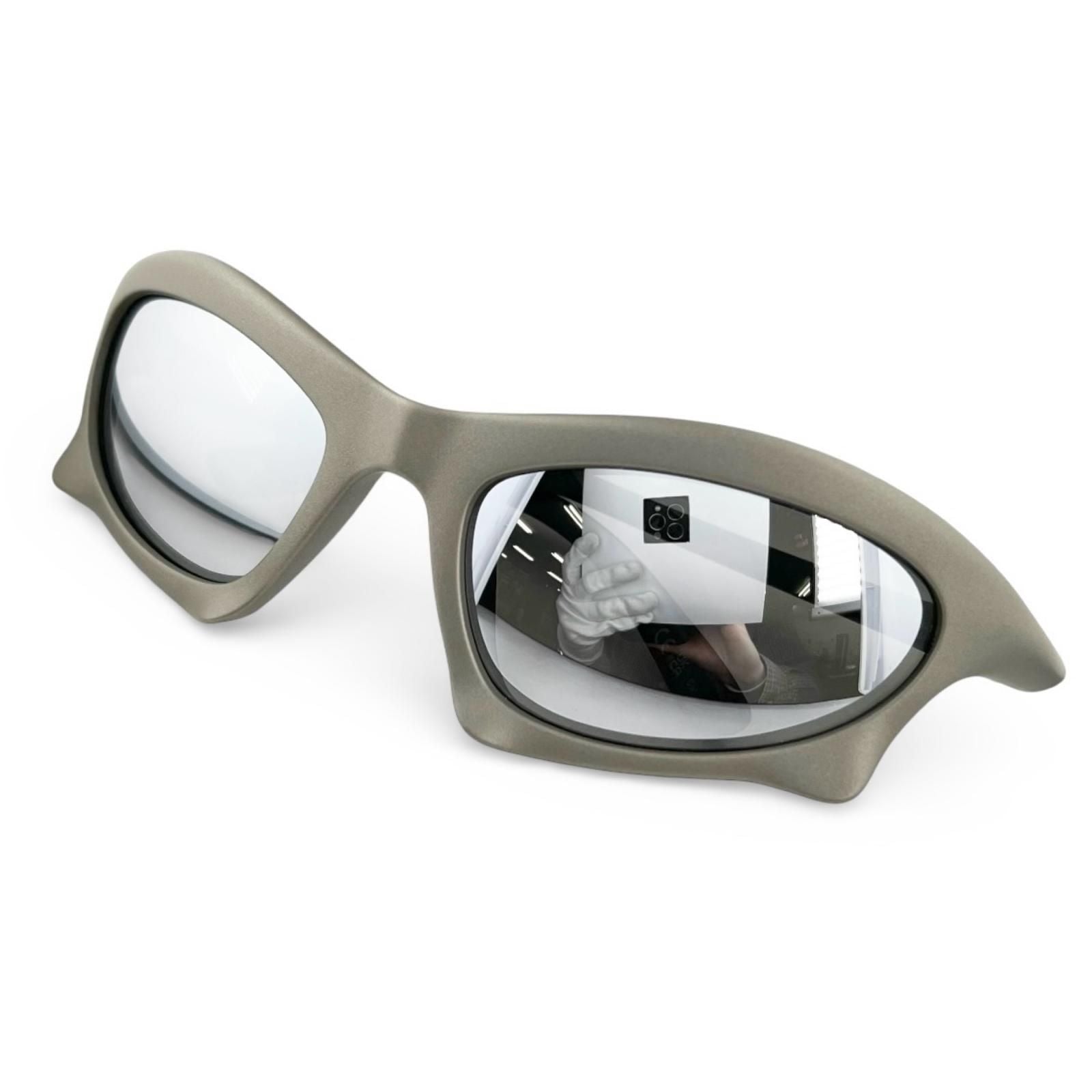 Balenciaga Mirror Lens Metallic Sunglasses Khaki Gray 59x20 Eyewear